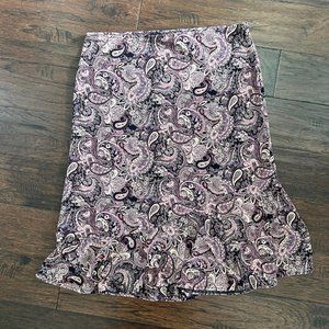 New York & Company Paisley Skirt Size L